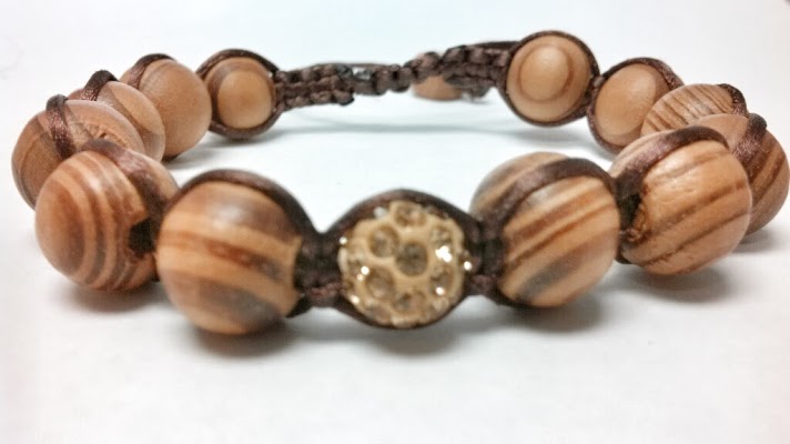 Shamballa Wood Bracelet